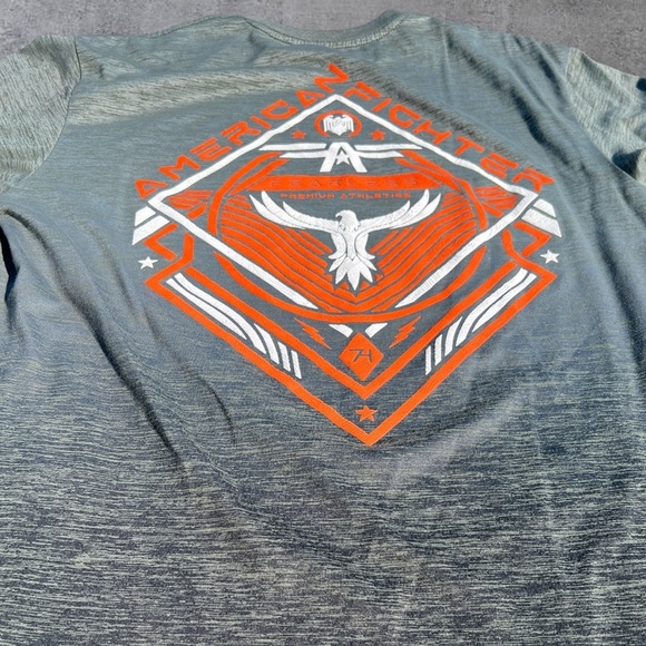 American Fighter Charcoal and Orange Gradient Graphic Tee - Picture 16 of 16